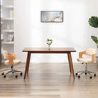 Moderne eetkamerstoelen met gebogen hout en kunstlederen bekleding - Crème / 2 - Eetkamerstoelen