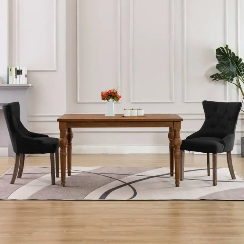 Moderne Eetkamerstoelen met Knopontwerp voor een Warme Sfeer - Zwart / 2 - Eetkamerstoelen