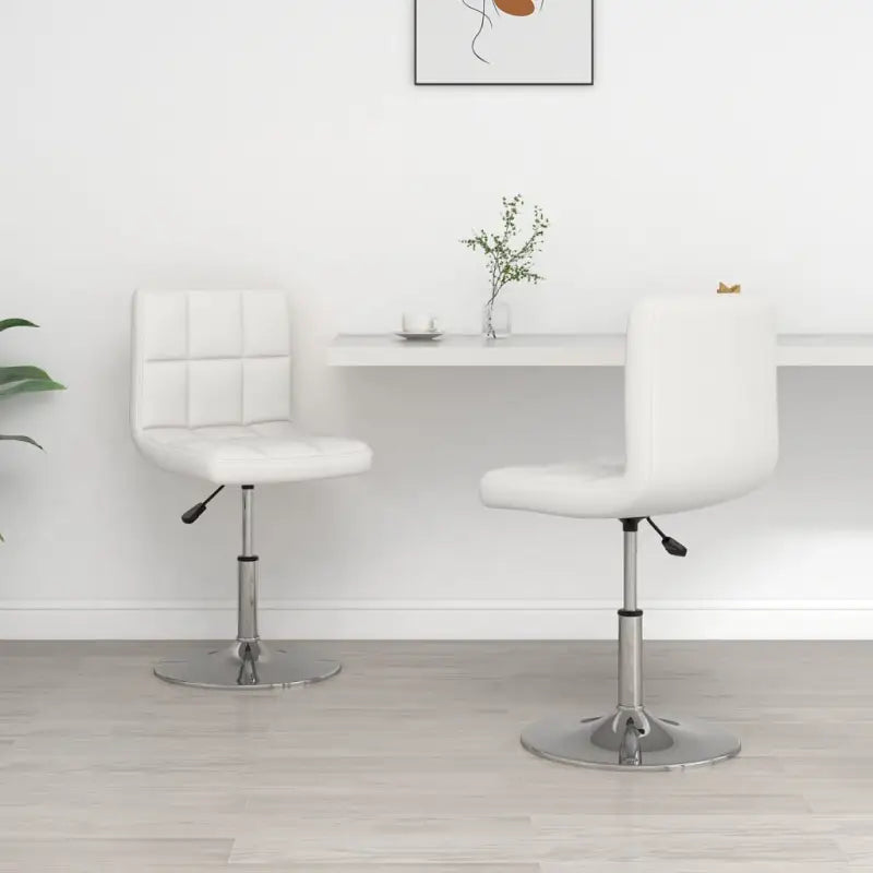 Moderne eetkamerstoelen met kunstlederen bekleding en comfort - Wit / 2 - Eetkamerstoelen