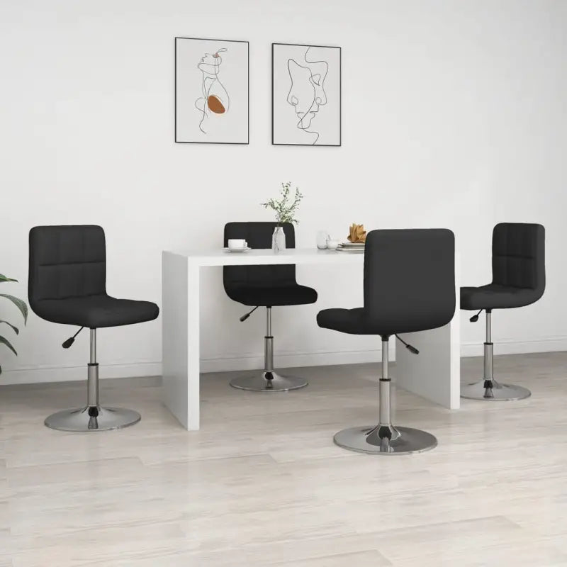 Moderne eetkamerstoelen met kunstlederen bekleding en comfort - Zwart / 4 - Eetkamerstoelen