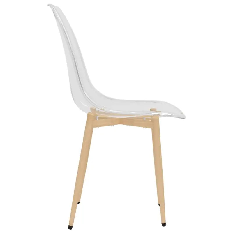 Moderne eetkamerstoelen met transparante zitting en metalen poten - Eetkamerstoelen