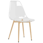 Moderne eetkamerstoelen met transparante zitting en metalen poten - Eetkamerstoelen