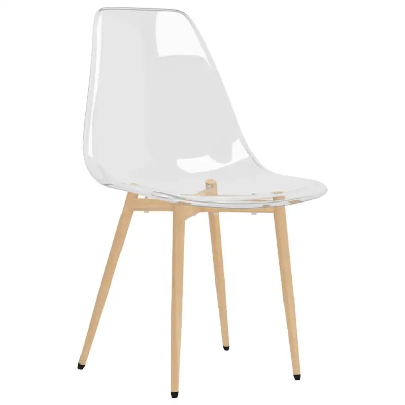 Moderne eetkamerstoelen met transparante zitting en metalen poten - Eetkamerstoelen