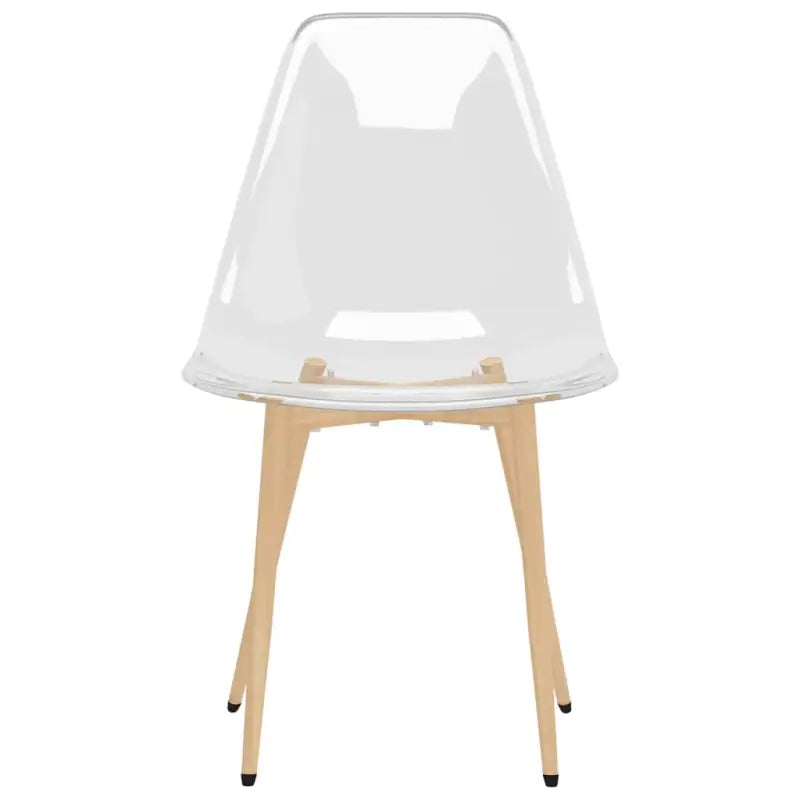 Moderne eetkamerstoelen met transparante zitting en metalen poten - Eetkamerstoelen