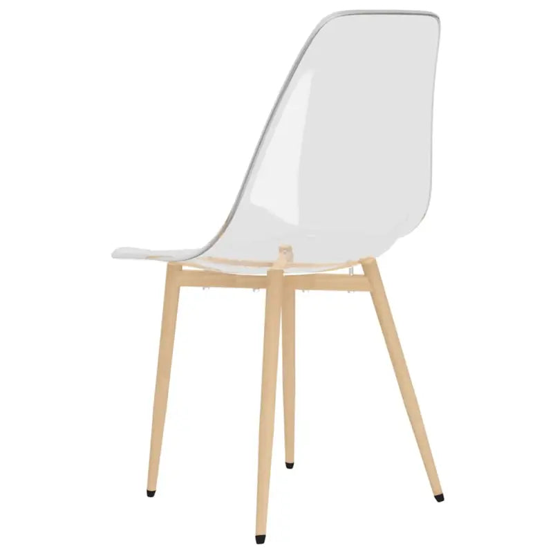 Moderne eetkamerstoelen met transparante zitting en metalen poten - Eetkamerstoelen