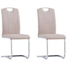 Moderne eetkamerstoelen met verchroomd stalen frame en comfort - Cappuccino / 2 - Eetkamerstoelen