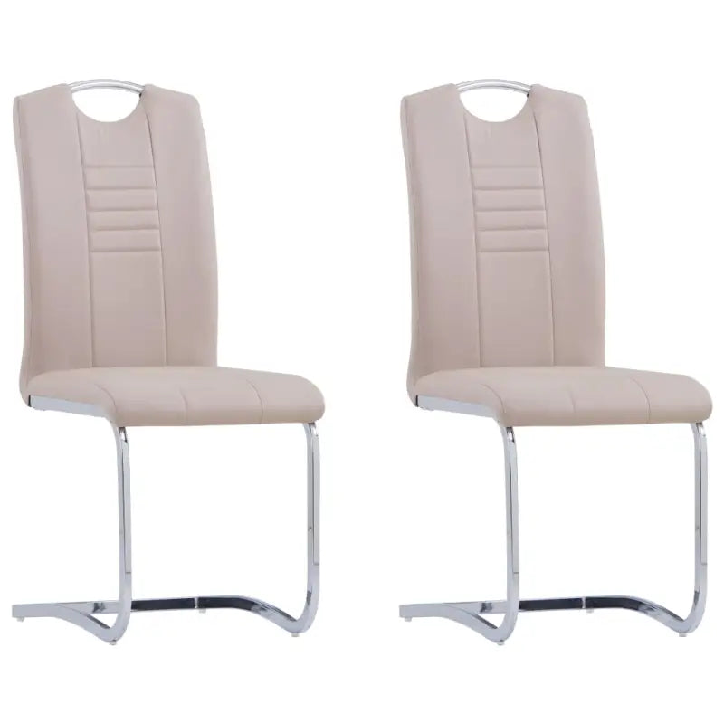 Moderne eetkamerstoelen met verchroomd stalen frame en comfort - Cappuccino / 2 - Eetkamerstoelen