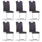 Moderne eetkamerstoelen met verchroomd stalen frame en comfort - Bruin / 6 - Eetkamerstoelen