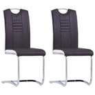 Moderne eetkamerstoelen met verchroomd stalen frame en comfort - Bruin / 2 - Eetkamerstoelen