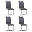 Moderne eetkamerstoelen met verchroomd stalen frame en comfort - Grijs / 4 - Eetkamerstoelen