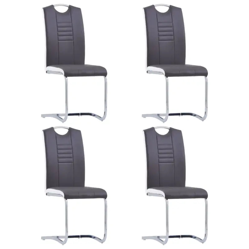 Moderne eetkamerstoelen met verchroomd stalen frame en comfort - Grijs / 4 - Eetkamerstoelen