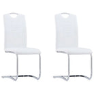 Moderne eetkamerstoelen met verchroomd stalen frame en comfort - Wit / 2 - Eetkamerstoelen