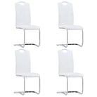 Moderne eetkamerstoelen met verchroomd stalen frame en comfort - Wit / 4 - Eetkamerstoelen
