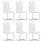 Moderne eetkamerstoelen met verchroomd stalen frame en comfort - Wit / 6 - Eetkamerstoelen