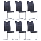 Moderne eetkamerstoelen met verchroomd stalen frame en comfort - Zwart / 6 - Eetkamerstoelen