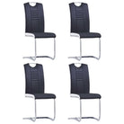 Moderne eetkamerstoelen met verchroomd stalen frame en comfort - Zwart / 4 - Eetkamerstoelen