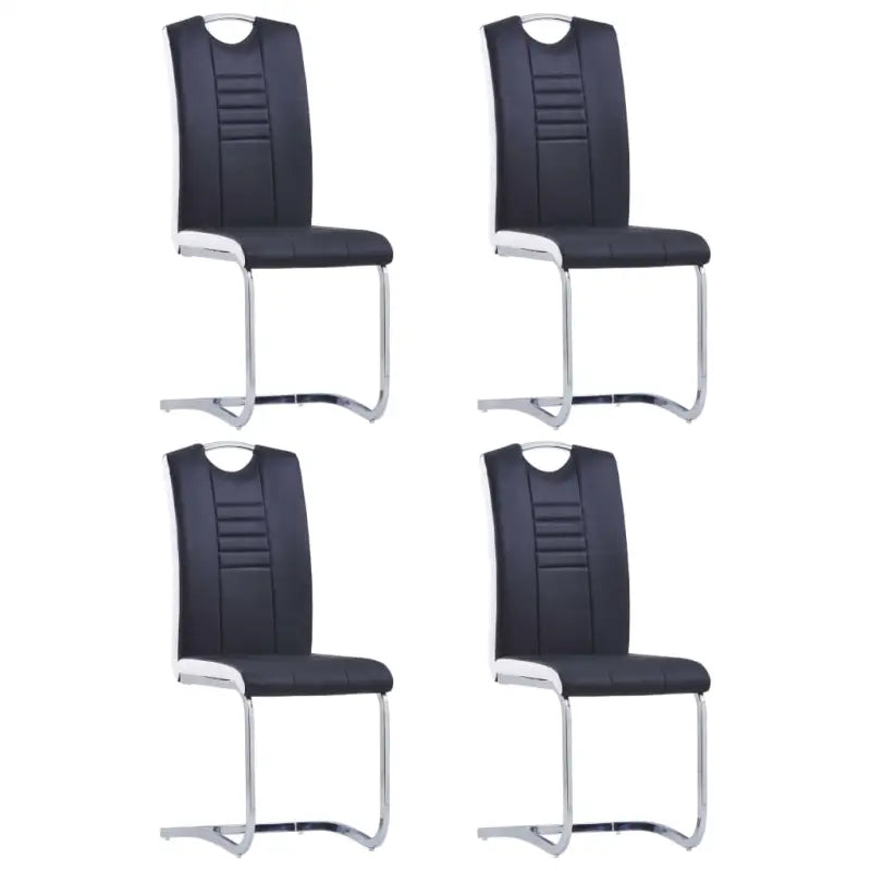 Moderne eetkamerstoelen met verchroomd stalen frame en comfort - Zwart / 4 - Eetkamerstoelen