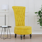 Moderne fauteuil met hoge rugleuning en fluwelen afwerking - Geel / 1 - Fauteuils