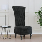 Moderne fauteuil met hoge rugleuning en fluwelen afwerking - Zwart / 1 - Fauteuils