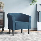 Moderne fluwelen kuipstoel met voetenbank voor iedere kamer - Donkerblauw / 1 / Zonder voetenbank - Fauteuils &