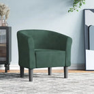 Moderne fluwelen kuipstoel met voetenbank voor iedere kamer - Donkergroen / 1 / Zonder voetenbank - Fauteuils &