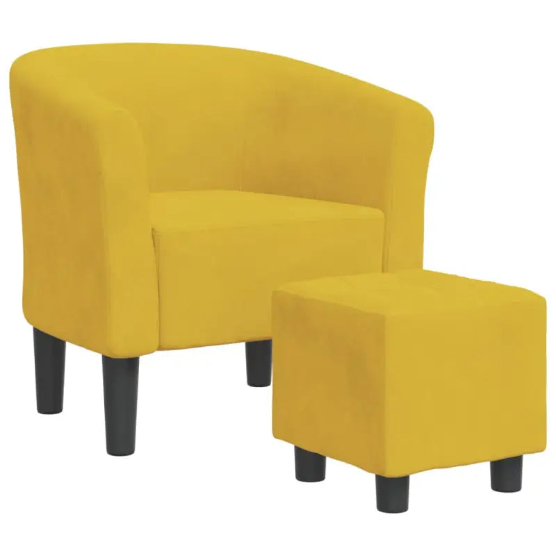 Moderne fluwelen kuipstoel met voetenbank voor iedere kamer - Fauteuils & Relaxfauteuils