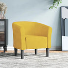 Moderne fluwelen kuipstoel met voetenbank voor iedere kamer - Geel / 1 / Zonder voetenbank - Fauteuils & Relaxfauteuils