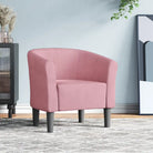 Moderne fluwelen kuipstoel met voetenbank voor iedere kamer - Roze / 1 / Zonder voetenbank - Fauteuils & Relaxfauteuils