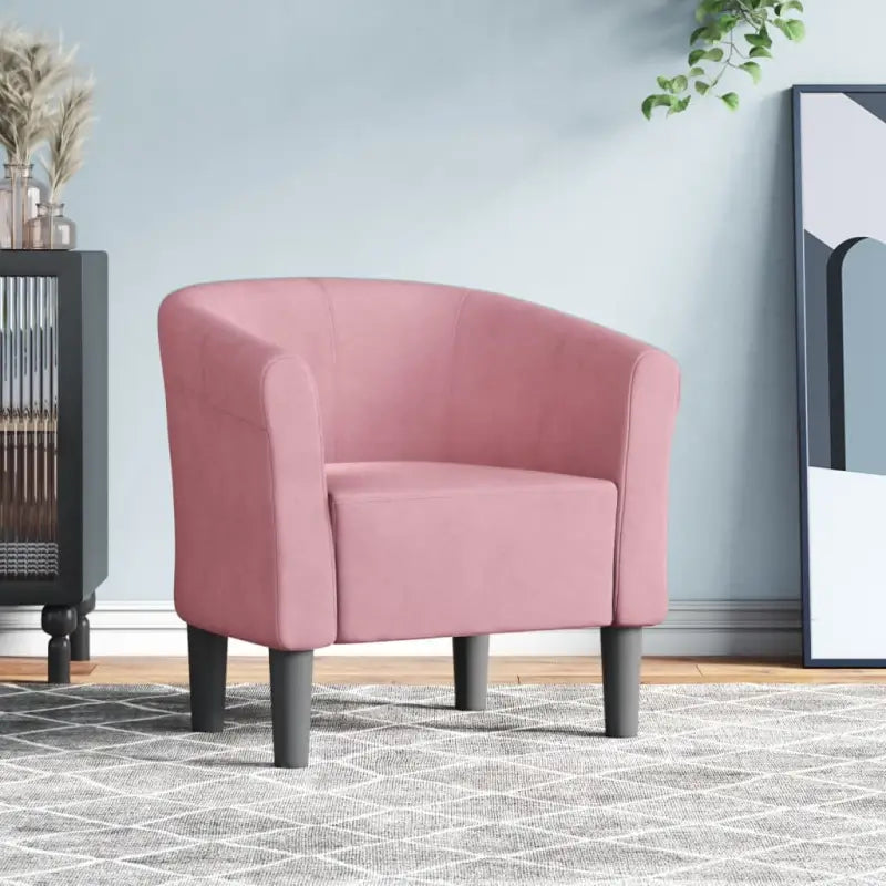 Moderne fluwelen kuipstoel met voetenbank voor iedere kamer - Roze / 1 / Zonder voetenbank - Fauteuils & Relaxfauteuils