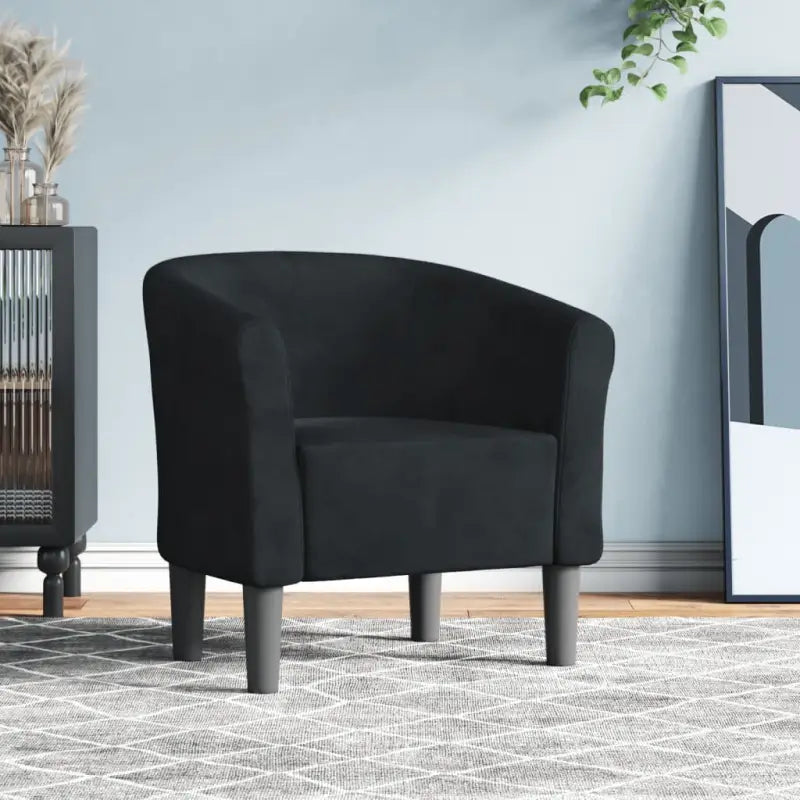 Moderne fluwelen kuipstoel met voetenbank voor iedere kamer - Zwart / 1 / Zonder voetenbank - Fauteuils & Relaxfauteuils