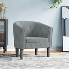 Moderne fluwelen kuipstoel voor elegantie en comfort - Donkergrijs / 1 / Zonder voetenbank - Fauteuils & Relaxfauteuils