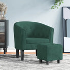 Moderne fluwelen kuipstoel voor elegantie en comfort - Donkergroen / 1 / Met voetenbank - Fauteuils & Relaxfauteuils