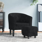 Moderne fluwelen kuipstoel voor elegantie en comfort - Zwart / 1 / Met voetenbank - Fauteuils & Relaxfauteuils