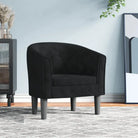 Moderne fluwelen kuipstoel voor elegantie en comfort - Zwart / 1 / Zonder voetenbank - Fauteuils & Relaxfauteuils