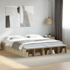 Moderne Grijs Sonoma Bedframe van Bewerkt Hout voor de Slaapkamer - Sonoma eiken / 180 x 200 cm - Bedden & bedframes