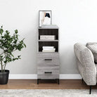 Moderne grijs sonoma dressoir met metalen poten en bewerkt hout - Grijs sonoma / 1 - Dressoirs & buffetkasten