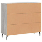 Moderne grijs Sonoma dressoir met metalen poten en bewerkt hout - Grijs sonoma / 1 - Dressoirs & buffetkasten
