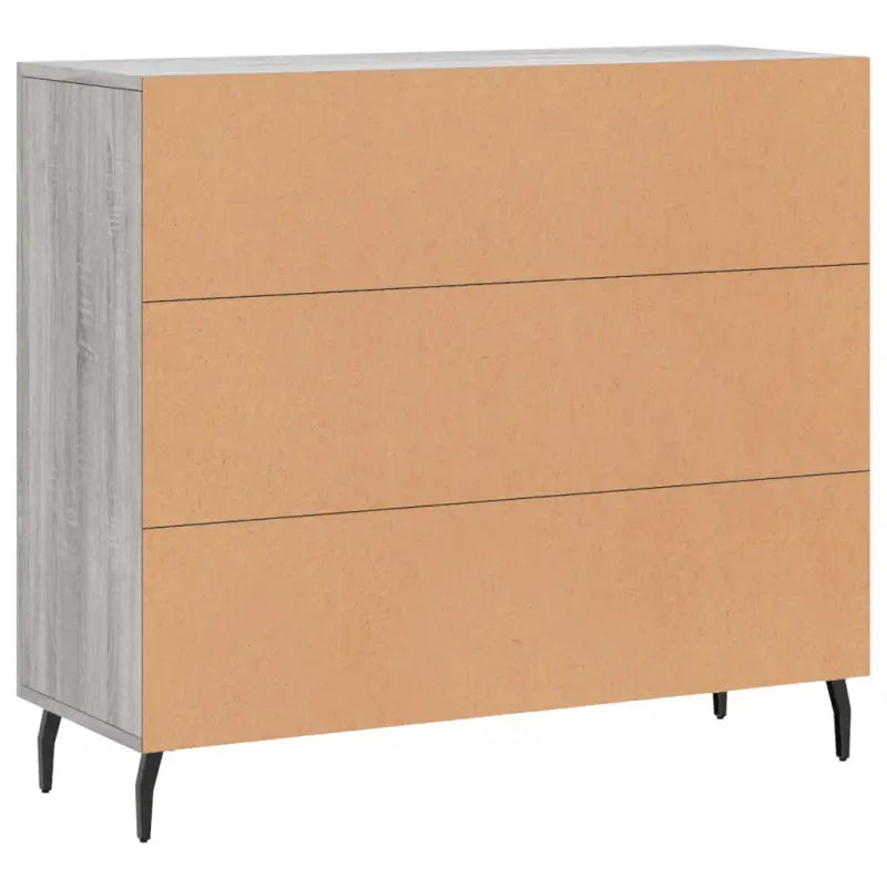 Moderne grijs Sonoma dressoir met metalen poten en bewerkt hout - Grijs sonoma / 1 - Dressoirs & buffetkasten