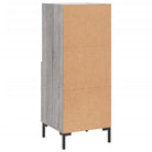 Moderne grijs sonoma dressoir met metalen poten en bewerkt hout - Dressoirs & buffetkasten
