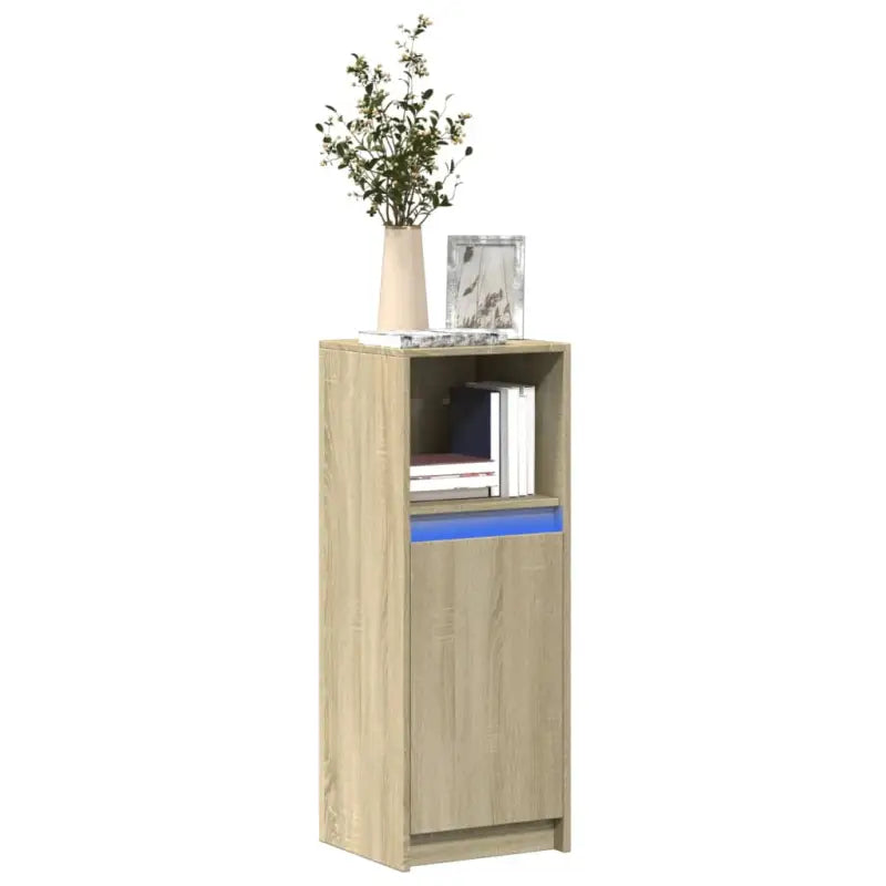 Moderne grijs Sonoma Eiken dressoir met RGB LED-verlichting - Sonoma eiken / 1 / 38 cm - Dressoirs & buffetkasten