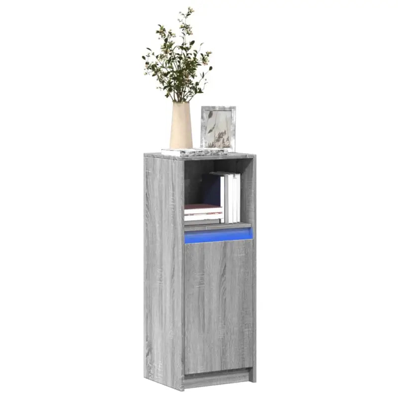Moderne grijs Sonoma Eiken dressoir met RGB LED-verlichting - Grijs sonoma / 1 / 38 cm - Dressoirs & buffetkasten