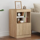 Moderne grijs Sonoma eiken dressoir met RGB LED-verlichting - Sonoma eiken / 1 - Dressoirs & buffetkasten