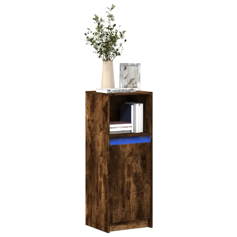 Moderne grijs Sonoma Eiken dressoir met RGB LED-verlichting - Gerookt eiken / 1 / 38 cm - Dressoirs & buffetkasten