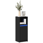 Moderne grijs Sonoma Eiken dressoir met RGB LED-verlichting - Zwart / 1 / 38 cm - Dressoirs & buffetkasten