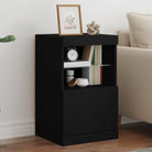 Moderne grijs Sonoma eiken dressoir met RGB LED-verlichting - Zwart / 1 - Dressoirs & buffetkasten
