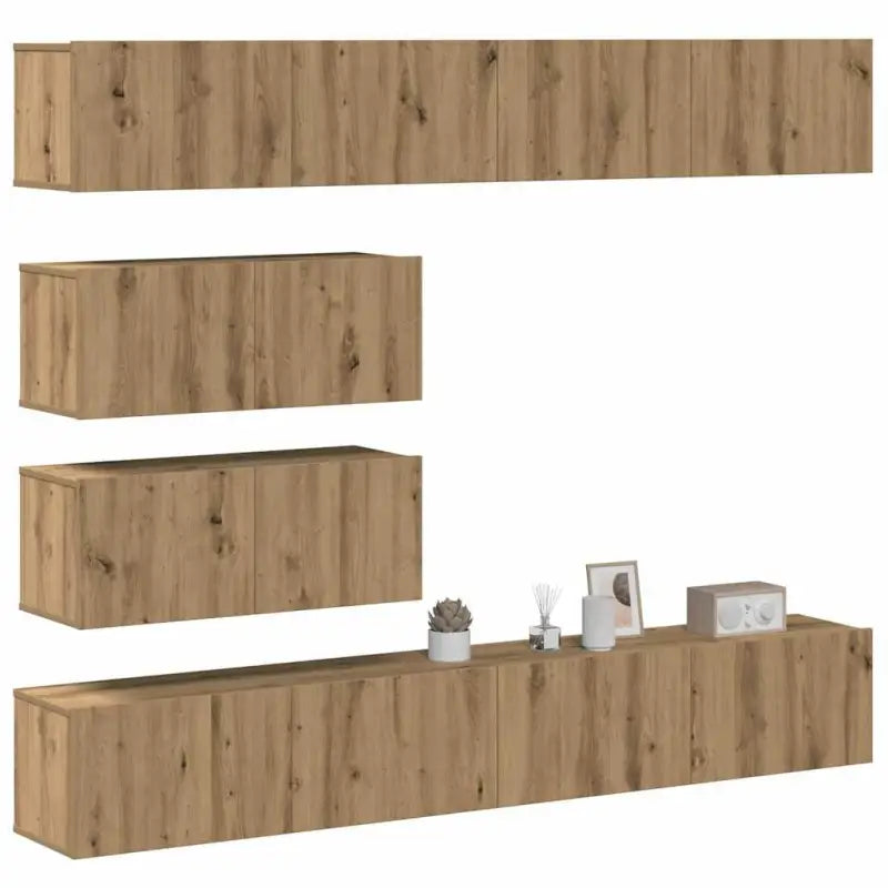 Moderne hangende TV-meubels met veel opbergruimte - artisanaal eikenkleurig / 6 / 100 cm - Tv-meubels