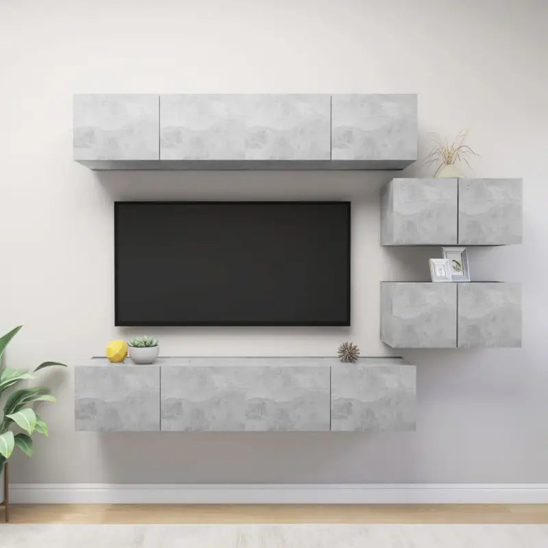 Moderne hangende TV-meubels met veel opbergruimte - Betongrijs / 6 / 80 cm - Tv-meubels
