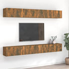 Moderne hangende TV-meubels met veel opbergruimte - Gerookt eiken / 8 / 60 cm - Tv-meubels