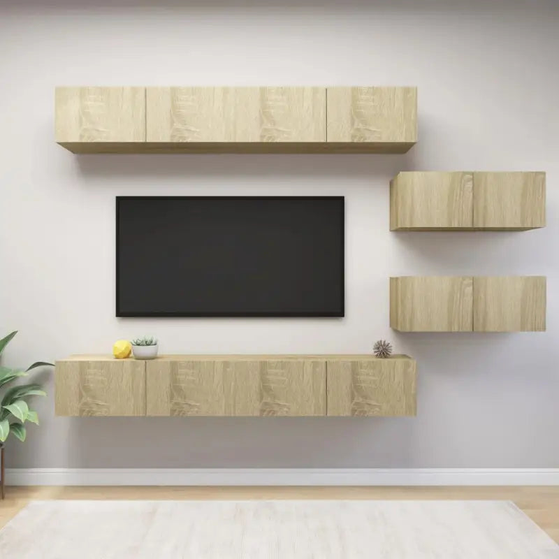Moderne hangende TV-meubels met veel opbergruimte - Sonoma eiken / 6 / 100 cm - Tv-meubels