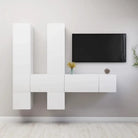 Moderne hangende tv-meubelset van bewerkt hout met veel opbergruimte - Wit / 7 / 60 cm - Tv-meubels